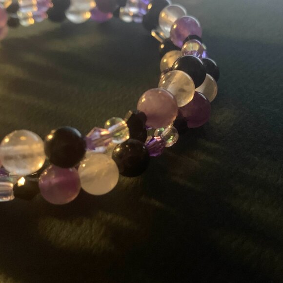 Handmade semi precious stone coil bracelet - Picture 3 of 5